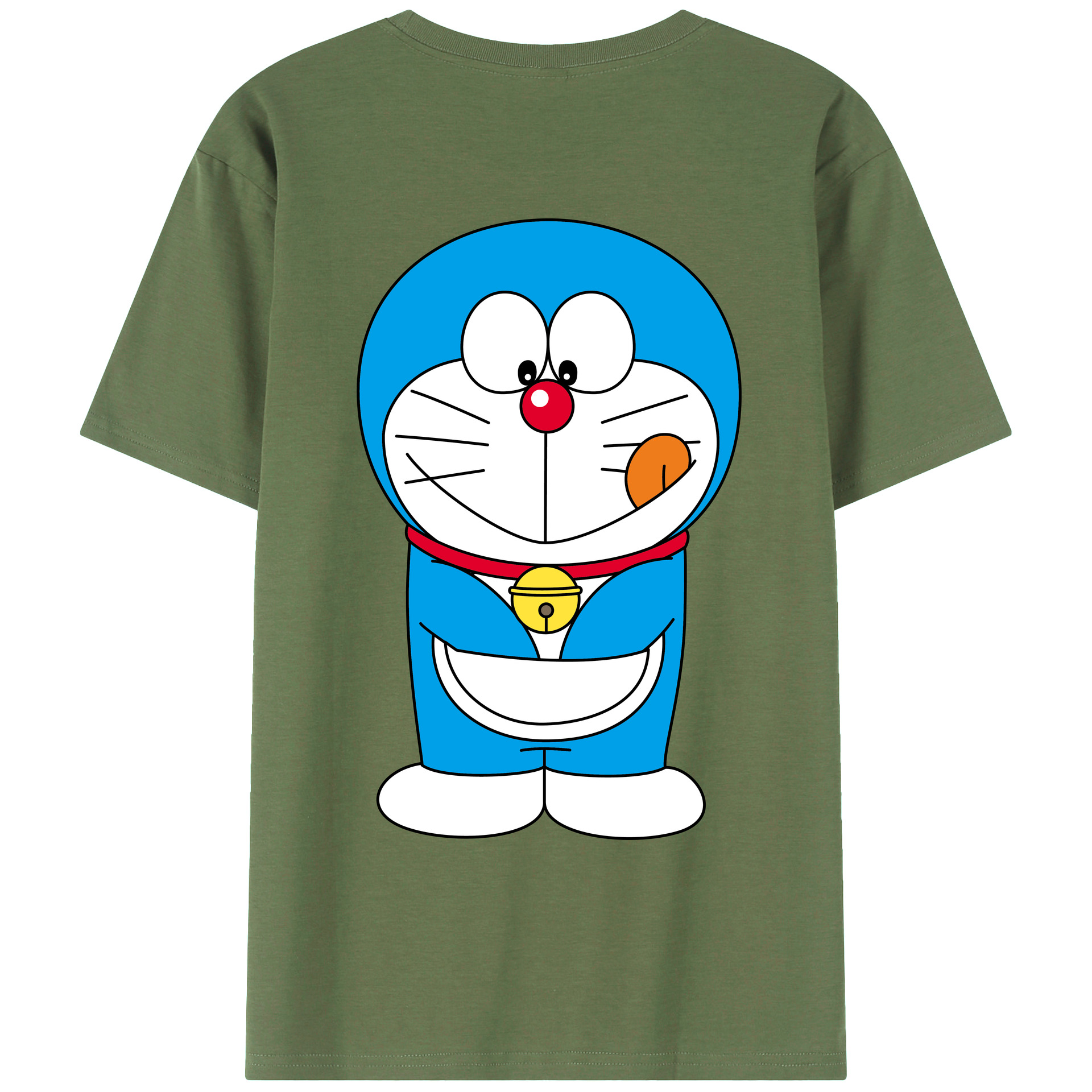 （画像用） ドラえもん Doraemon 綿100％ メンズ半袖Tシャツ（バックプリント） 通気性